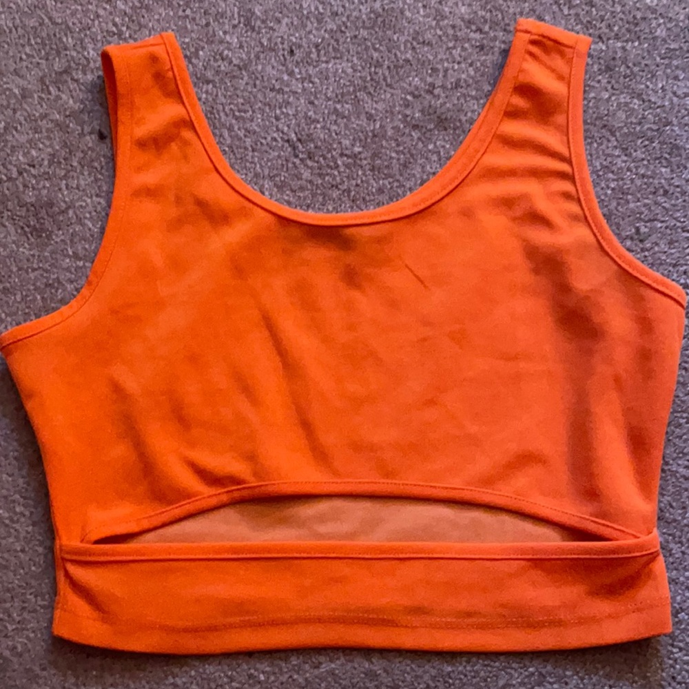 Orange, Cut-Out, Cropped SHEIN Top.